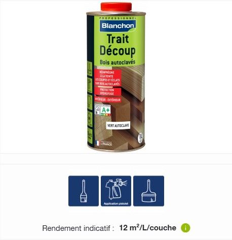 TRAIT DECOUP bois autoclavé BLANCHON